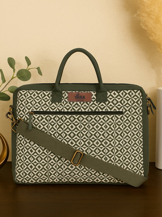 Commuter Laptop Bag - Teal Lattice (Green)